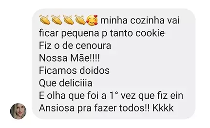 Depoimento: Minha cozinha vai ficar pequena p tanto cookie, ficamos doidos que delícia